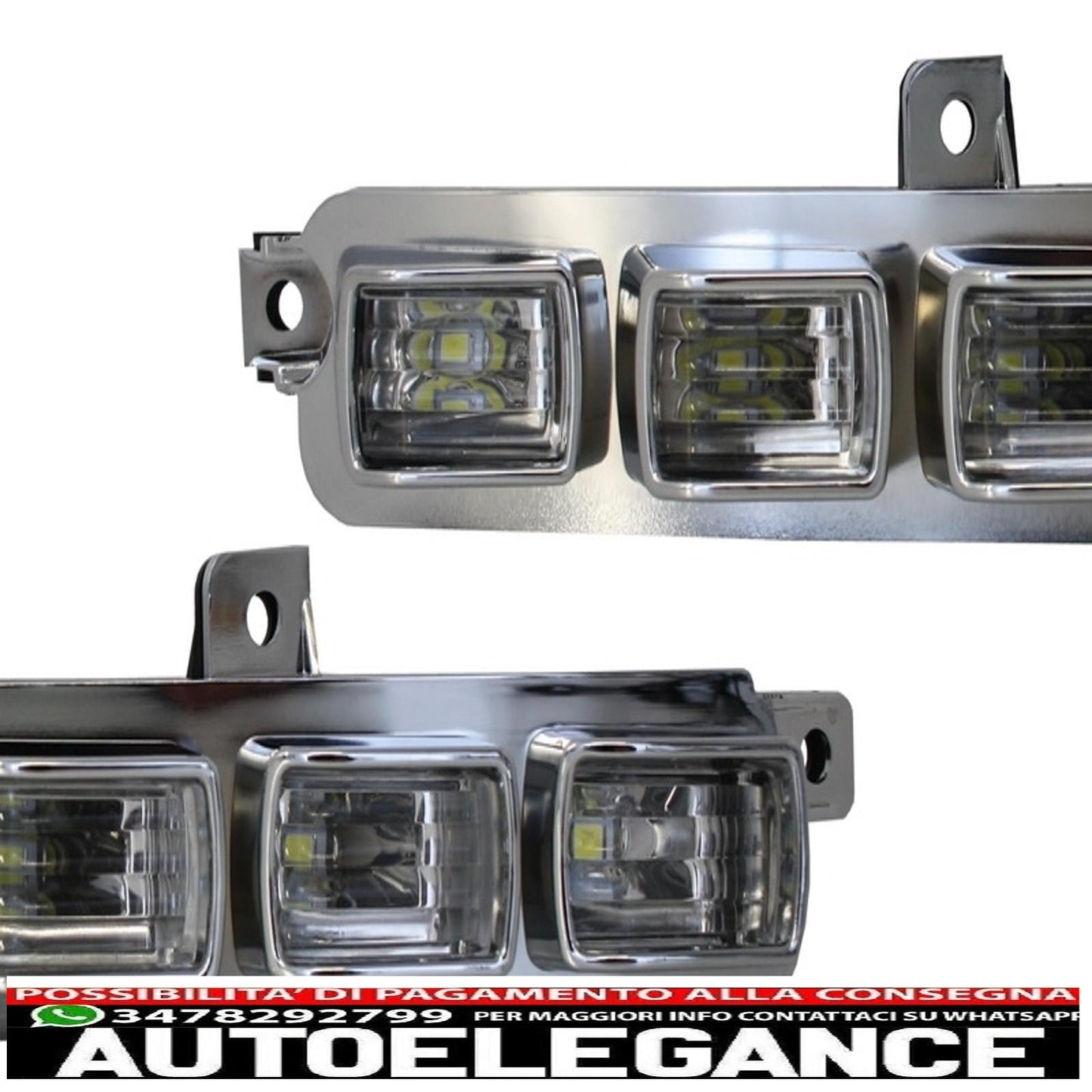 Front bumper spoiler led extension drl suitable for mercedes g class w463 (1989-2017) 