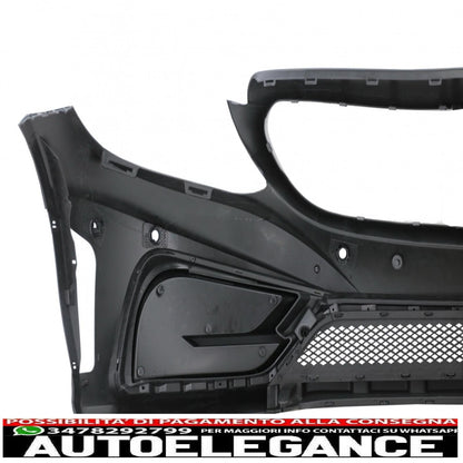 Paraurti anteriore con diffusore doppia uscita e terminali di scarico adatti per mercedes classe c a205 cabriolet c205 coupe (2014-2019)