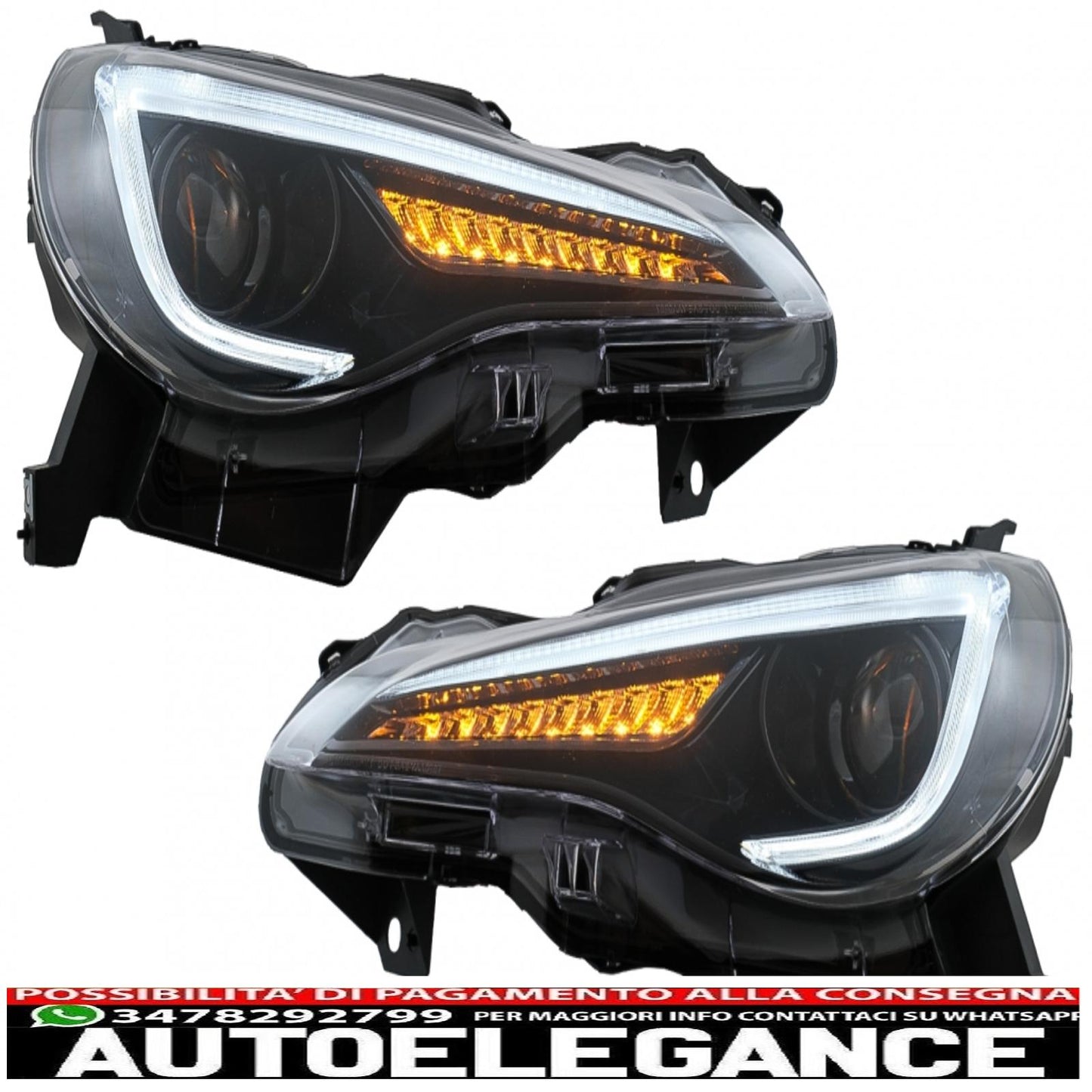 LED headlights with full LED rear light suitable for Toyota 86 (2012-2019) Subaru BRZ (2012-2018) Scion FR-S (2013-2016) with dynamic sequential direction indicators