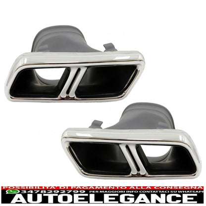 diffusore d'aria paraurti posteriore nero con terminali di scarico cromati adatto per mercedes classe e w213 sport line (2016-2019) design e63s