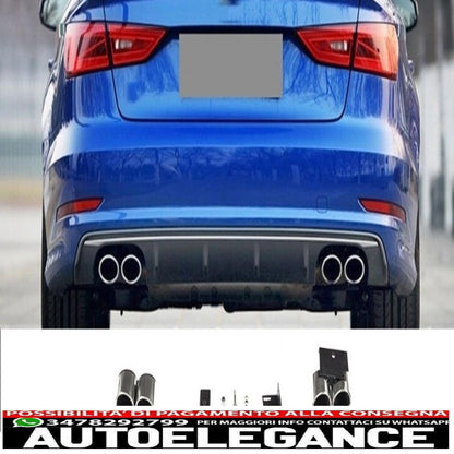Exhaust tips exhaust tips suitable for audi a3 8v sedan sportback coupe (2012-2017) s3 quad design