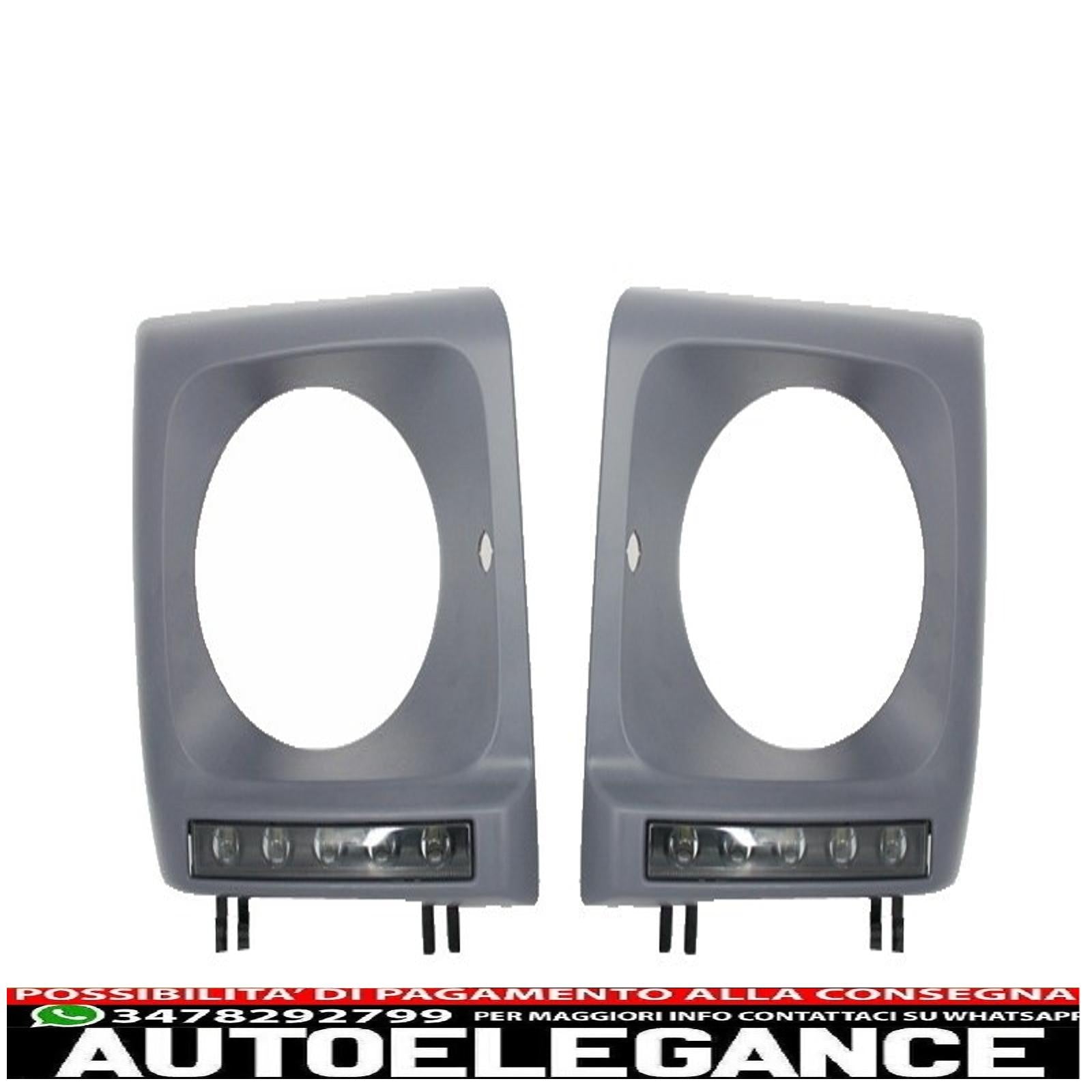 coperture fari con led drl luci diurne nere e fari cromati adatti per mercedes classe g w463 (1989-2012) design g65 AUTOELEGANCERICAMBI