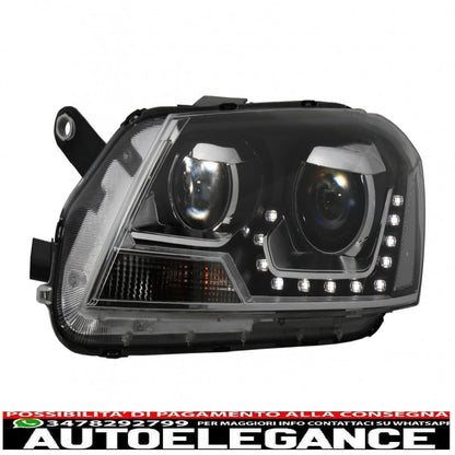LED DRL headlights suitable for VW Passat 3C B7 (11/2010-10/2014) black