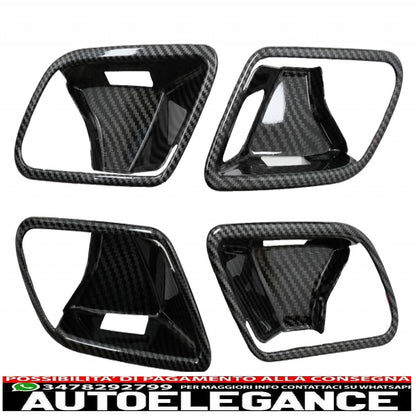 copertura interna del pulsante dell'interruttore del vetro del finestrino dell'auto con coperchio della porta, ciotola della maniglia e console, cruscotto e cornice del faro dell'auto, adatto per Mercedes A W177 V177 (2018+), pellicola in carbonio. AUTOELEGANCERICAMBI