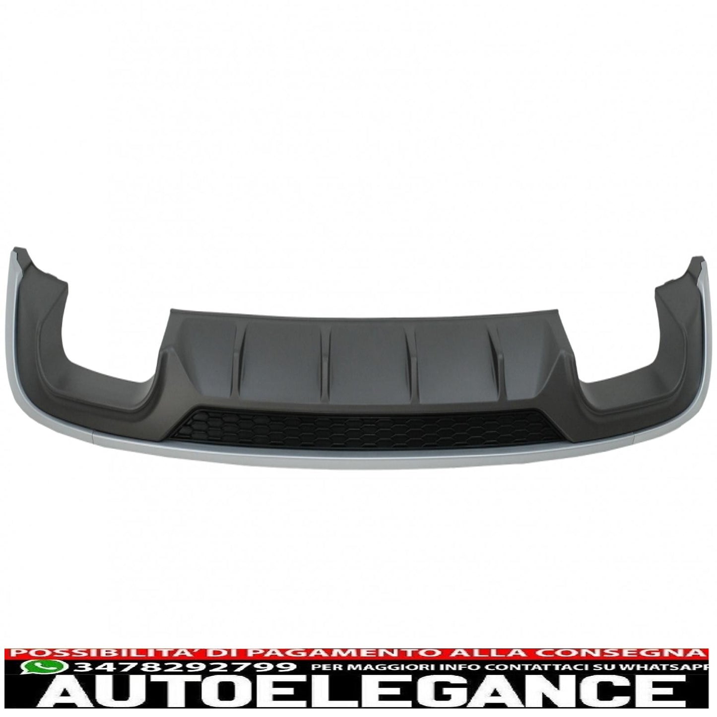 Rear bumper valance diffuser with exhaust tips exhaust tips suitable for audi a3 8v restyling hatchback sportback (2016-2019) standard bumper (se) s3 design