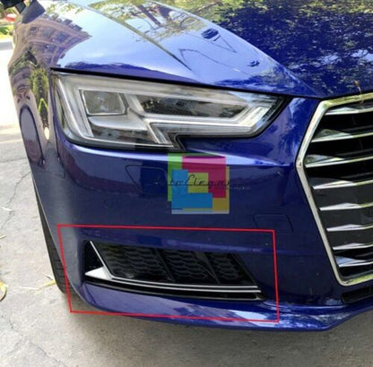 FOG LIGHT GRILLS BLACK EDGE AUDI A4 B9 2015-2018 RS4 S4 DESIGN ABS / PLASTIC
