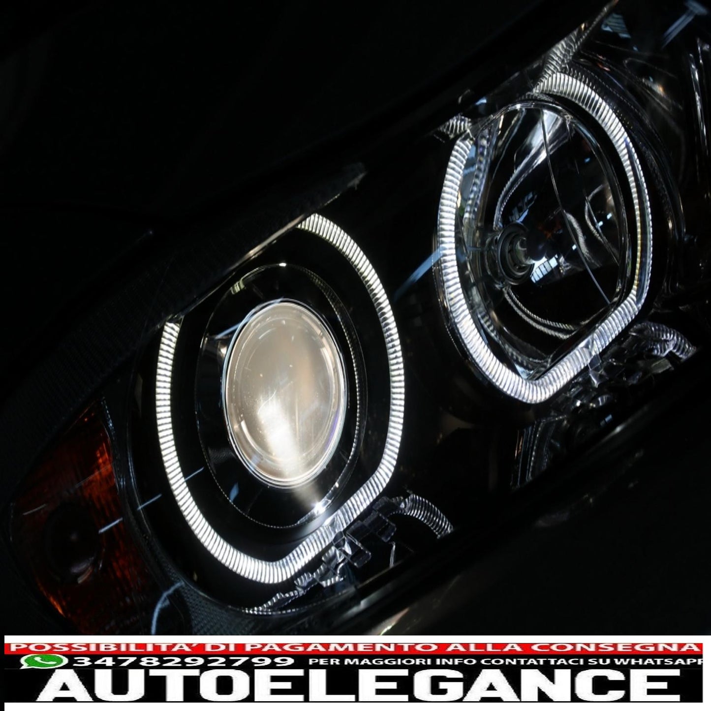 angel eye headlights suitable for bmw 3 series e90 sedan e91 touring (03.2005-2011) black 