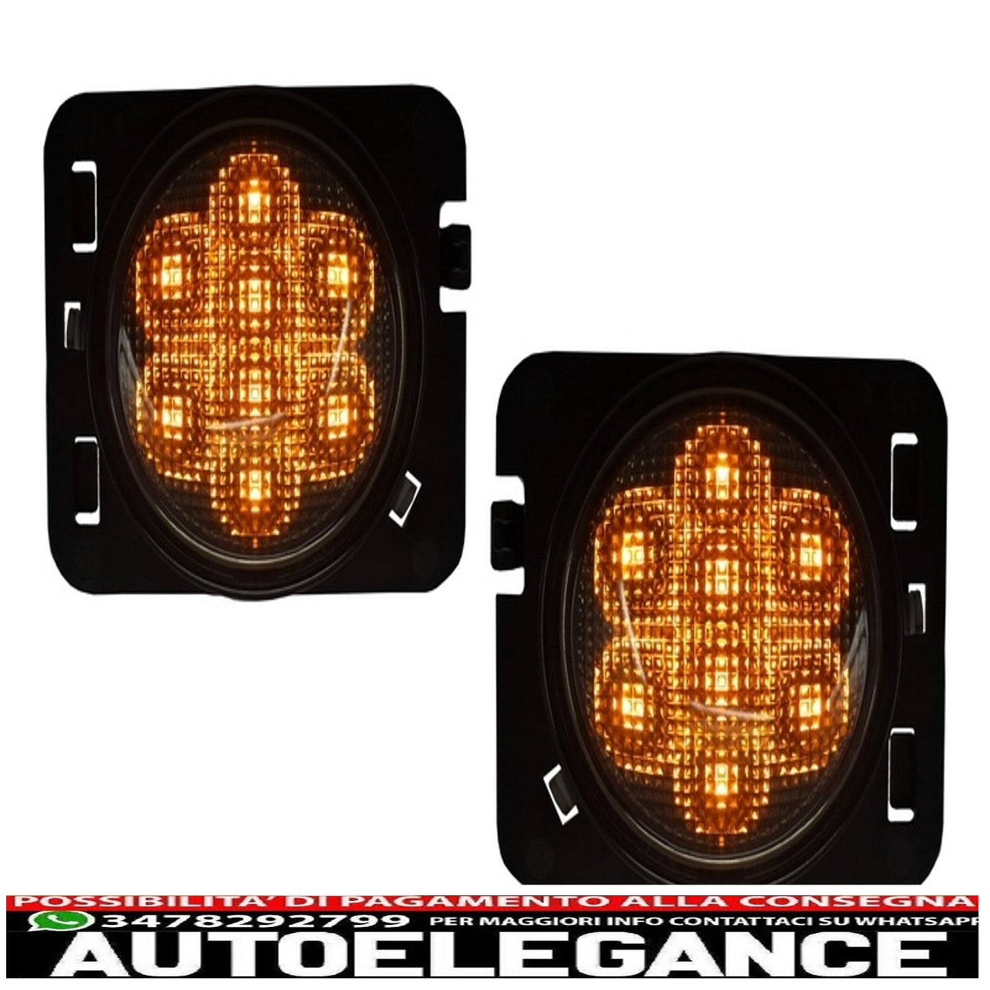 led side turn lights on fenders fit for jeep wrangler jk (2007-2016) amber light