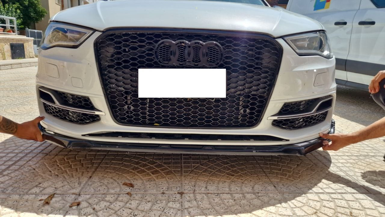 SPLITTER ADATTO PER AUDI A3 8V 2012-2016 STANDARD SLINE NERO LUCIDO