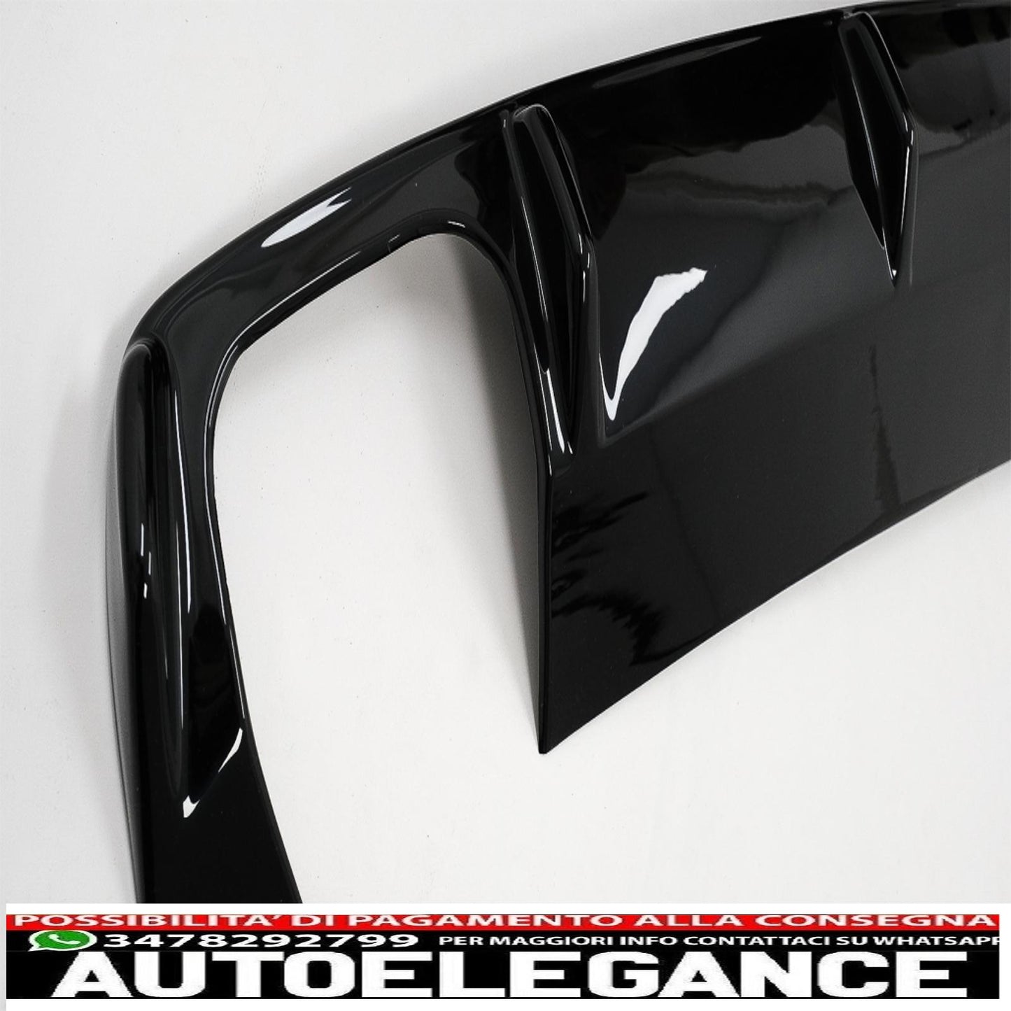 Diffusore d'aria mantovana paraurti posteriore adatto per skoda octavia ii (2004-2009) pianoforte nero