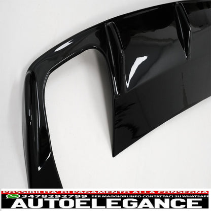 Diffusore d'aria mantovana paraurti posteriore adatto per skoda octavia ii (2004-2009) pianoforte nero