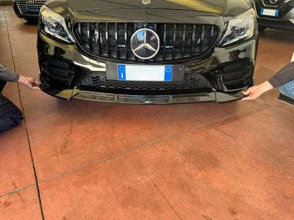SPLITTER SUITABLE FOR MERCEDES C CLASS W205 2019-2021 AMG LOOK BRABUS GLOSSY BLACK
