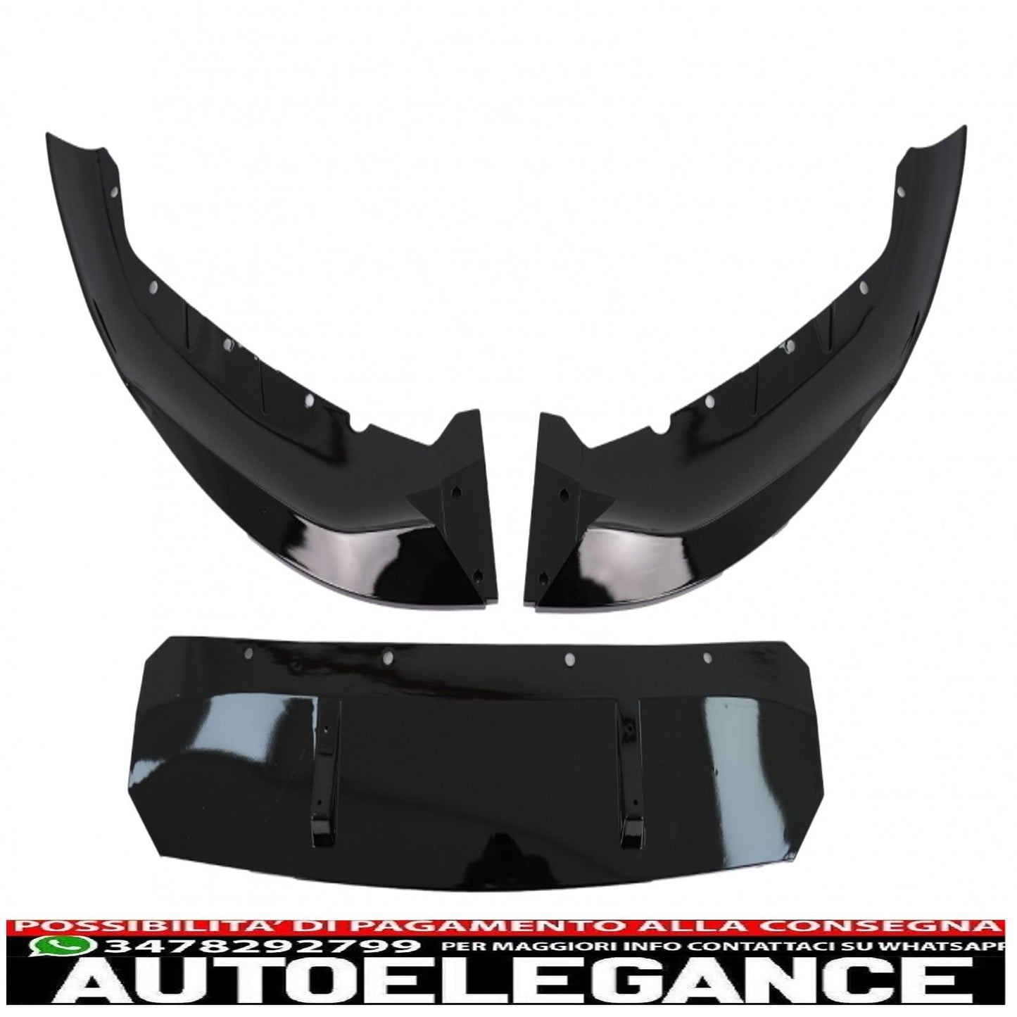 Front Bumper Spoiler Lip Fit For BMW 5 Series G30 Limousine G31 Touring (2017-2019) M Sport Design Piano Black 
