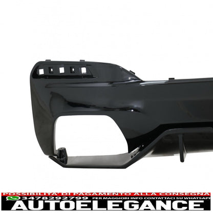 diffusore con terminali di scarico e spoiler anteriore, labbro e spoiler per bagagliaio, adatto per BMW Serie 5 G30 Limousine (2017-up) 540 m, look performante, nero pianoforte.