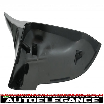 Front Bumper Spoiler Lip with Mirror Covers Fit for BMW 5 Series F10 F11 Sedan Touring (2015-2017) M-Performance Piano Black 