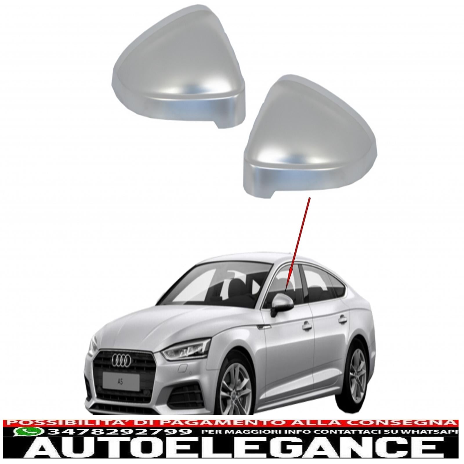Copri specchietti adatti per audi a5 f5 (2017+) alloggiamento completo placcato in alluminio senza assistenza laterale AUTOELEGANCERICAMBI