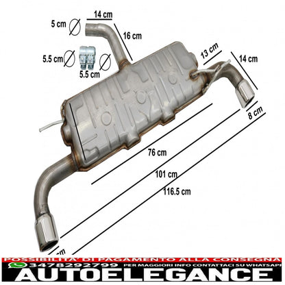 exhaust system suitable for vw golf 5 (2003-2007) golf 6 (2008-2013) gti design 