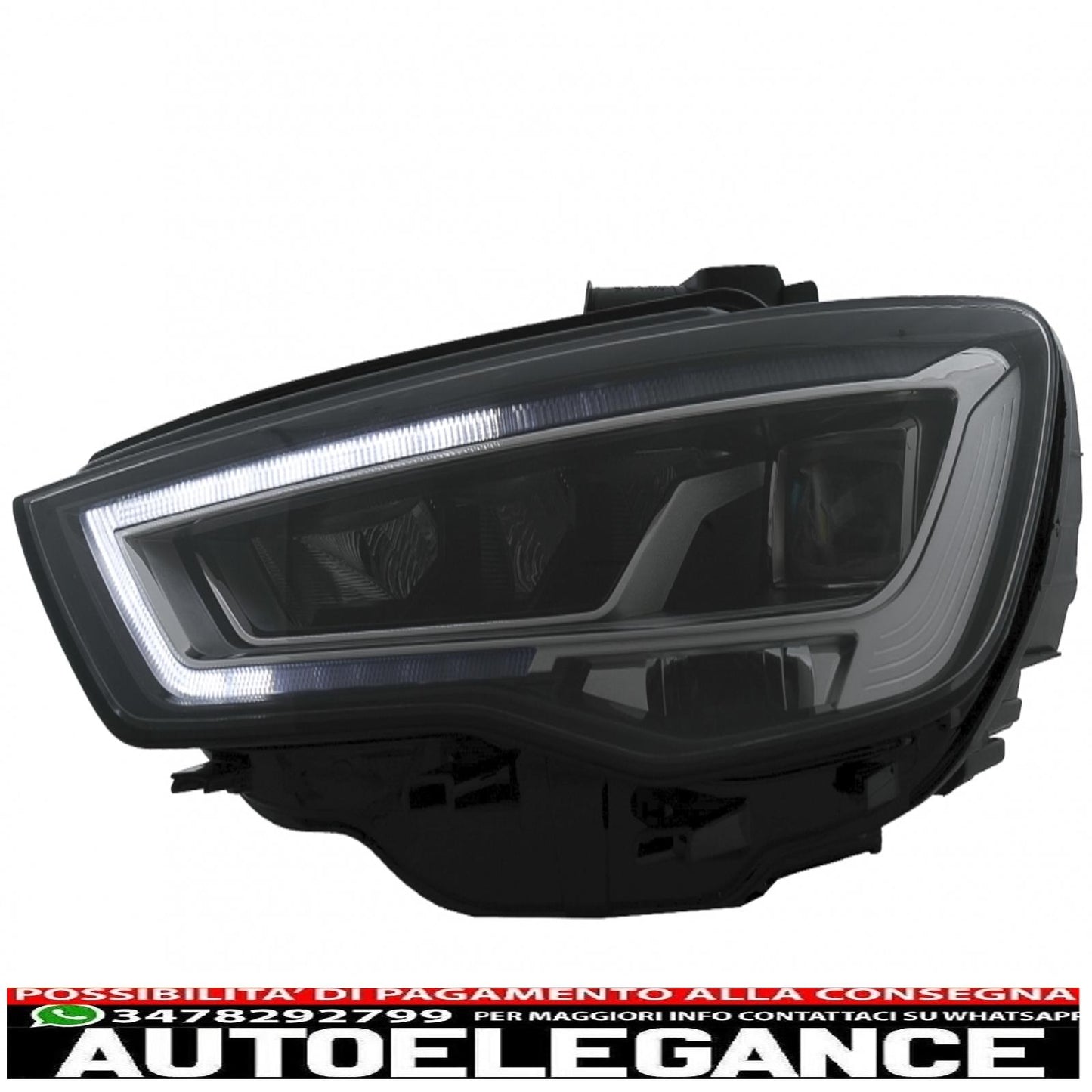 full led headlights suitable for audi a3 8v pre-facelift (2013-2016) xenon upgrade with sequential dynamic cornering lights