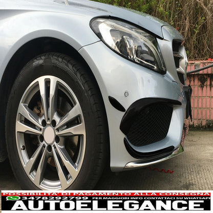 Front Bumper Splitter Wings Flaps Aero Fit For Mercedes C Class W205 S205 C205 A205 (2015-2018) C43 Piano Black Design