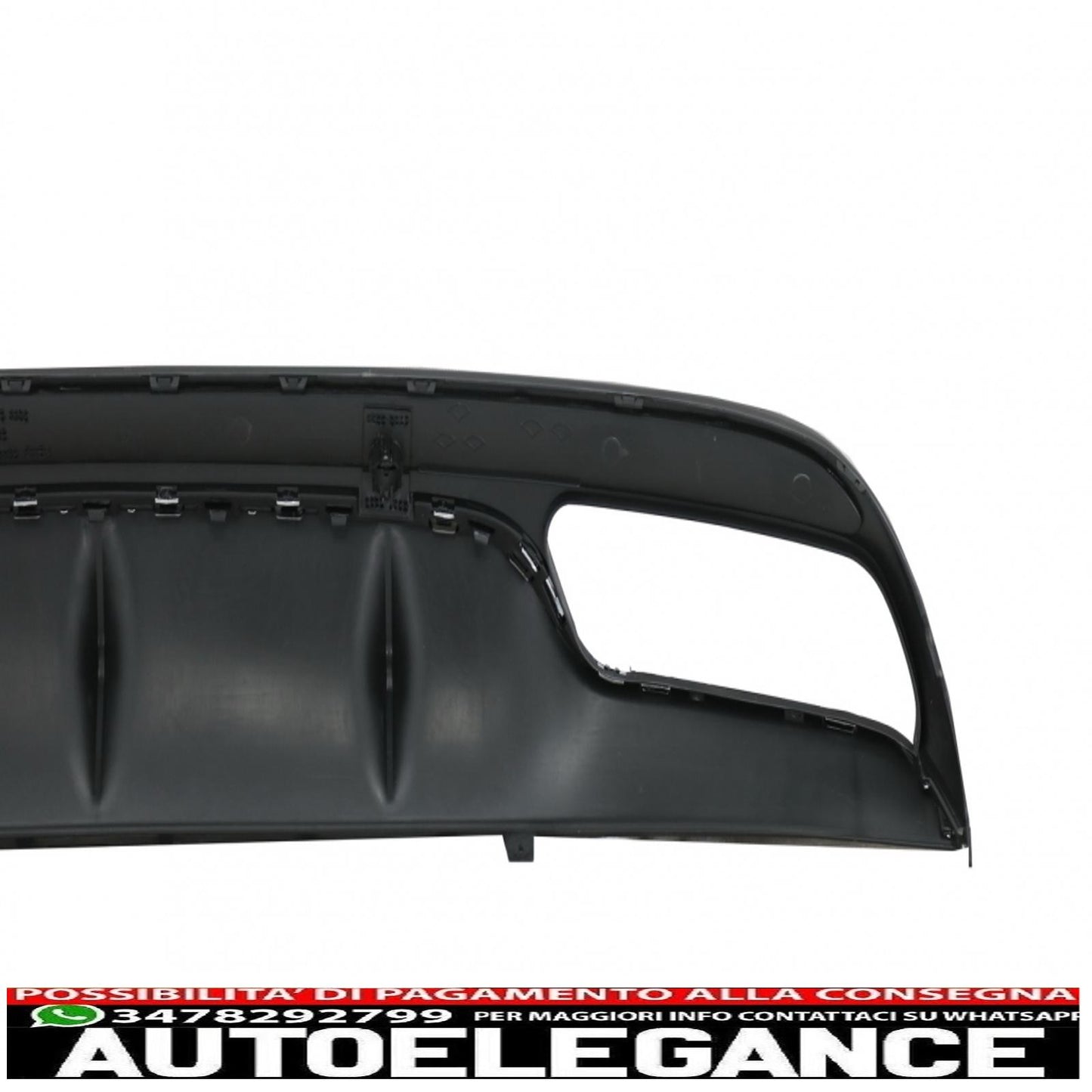 diffusore paraurti posteriore adatto per mercedes classe c w205 s205 (2014-2020) design c63 con terminali di scarico solo per pacchetto sportivo