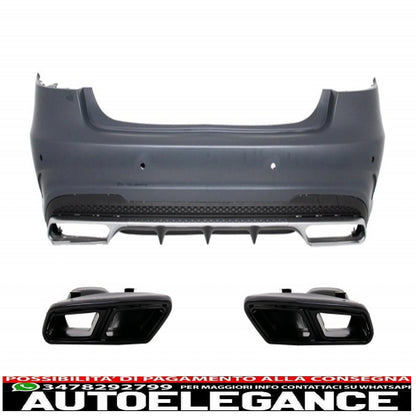 body kit suitable for mercedes e-class w212 restyling (2013-2016) with black exhaust tips e63 piano black design