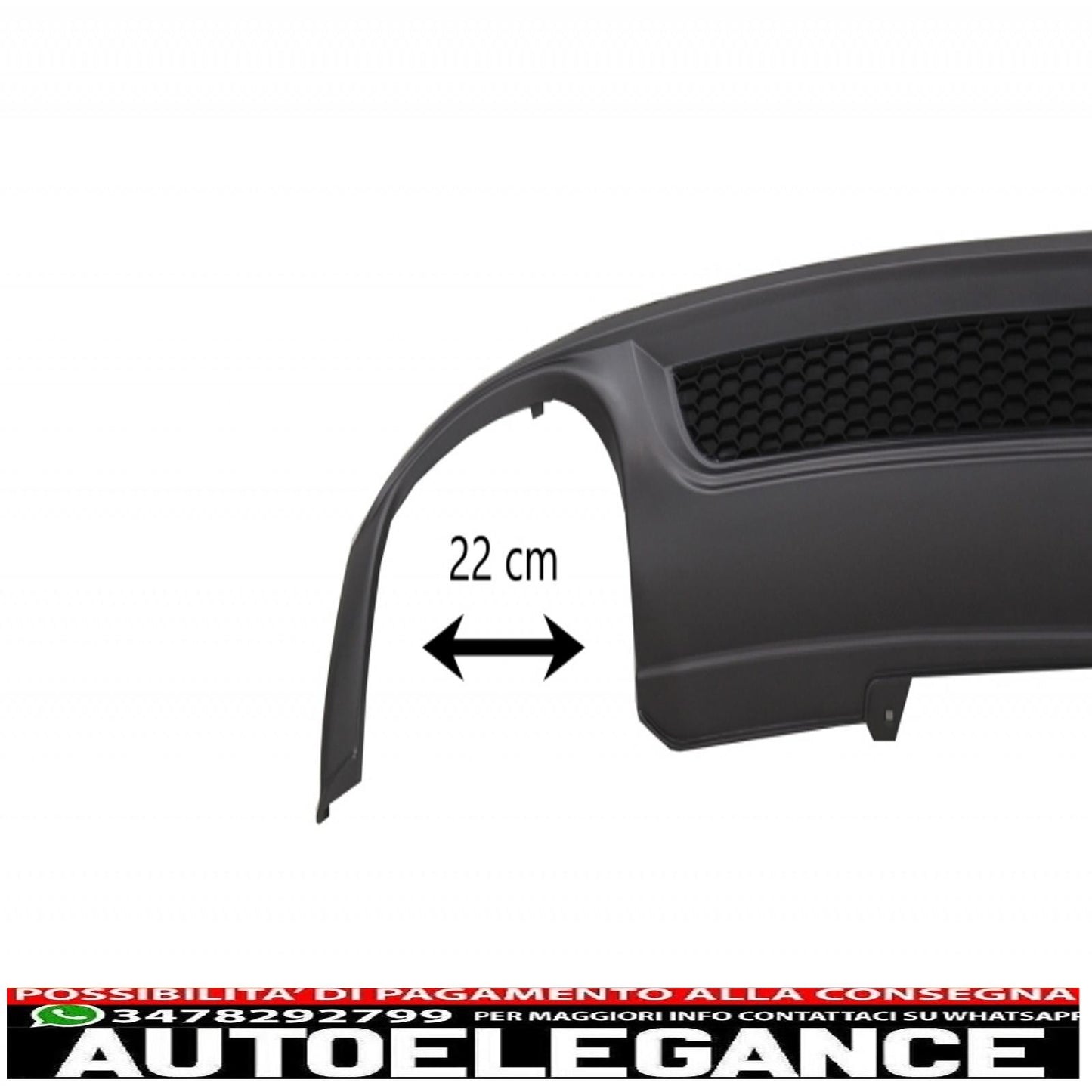 Diffusore d'aria con mantovana per paraurti posteriore adatto per audi a4 b8 pre restyling limousine/avant (2008-2011) con terminali di scarico terminali di scarico solo design s-line Paraurti standard
