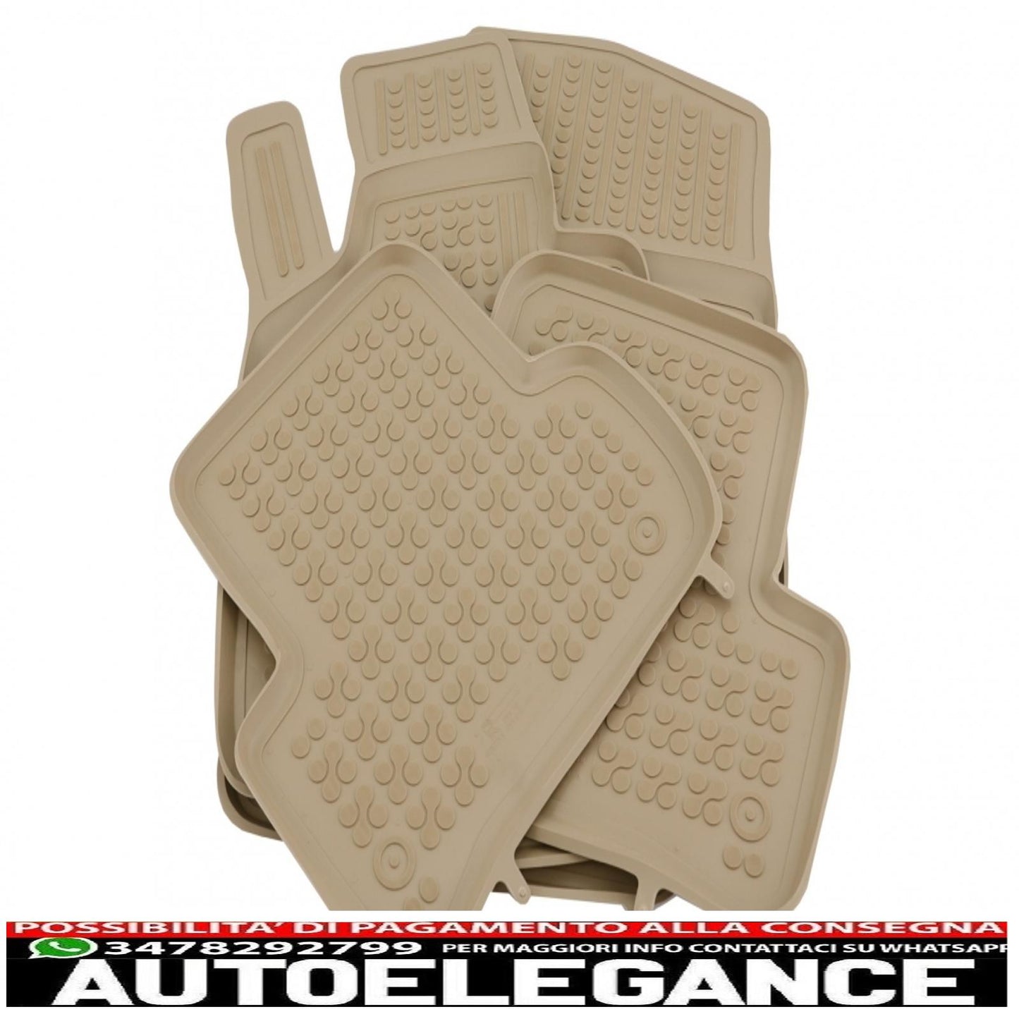 Tappetino in gomma beige adatto per mercedes classe c w205 limousine s205 station wagon (2014-)