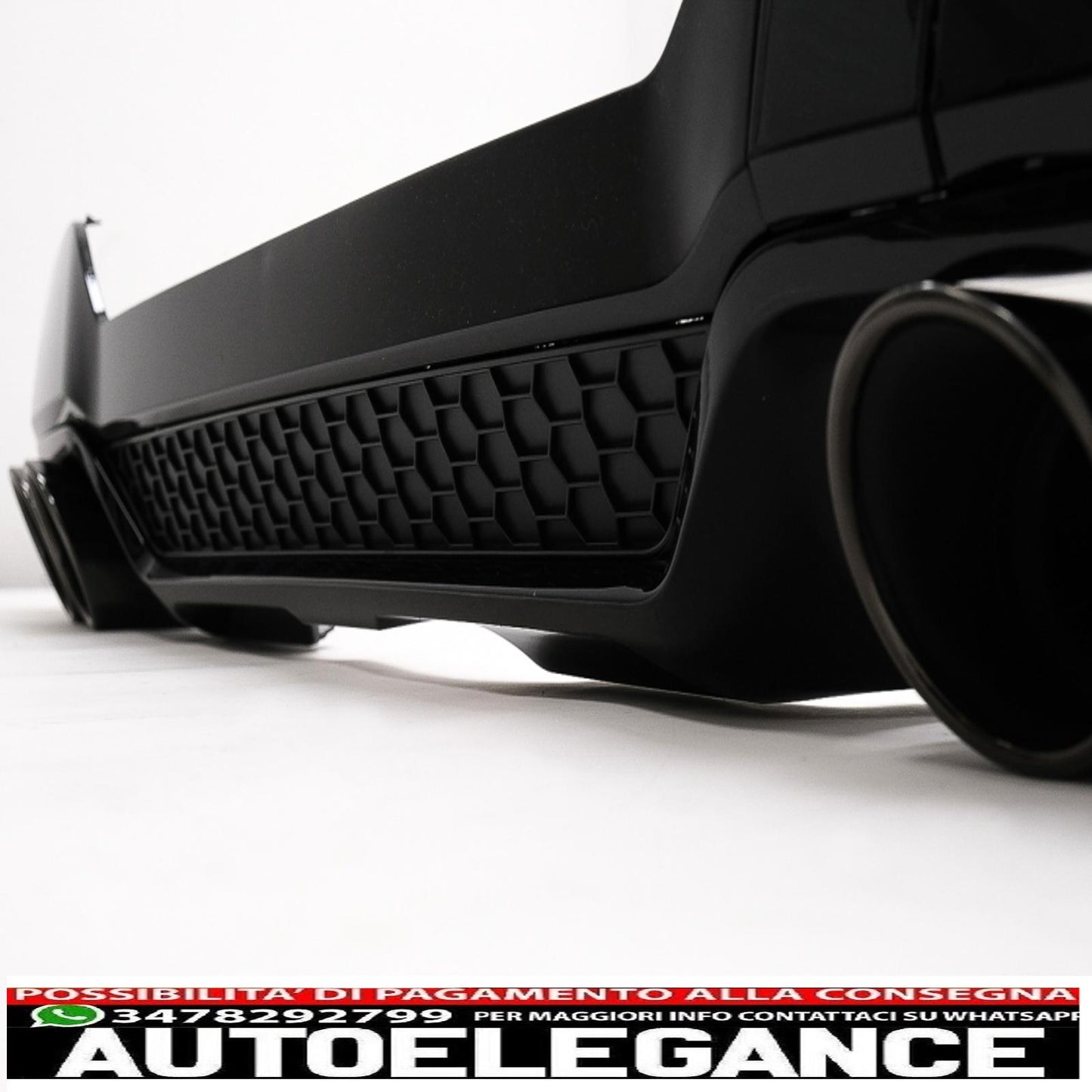 Diffusore mantovana paraurti posteriore doppia uscita con terminali di scarico adatto per BMW X3 G01 LCI M-Sport (2021-up) Piano Black