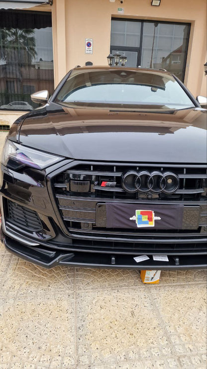 SPLITTER ADATTO PER AUDI A6 4G C8 2018+ NERO LUCIDO V1 LOOK SPORTIVO