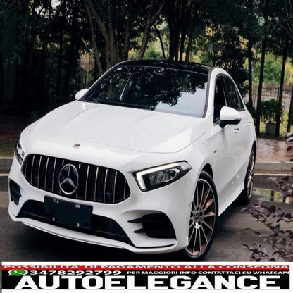 central grille suitable for mercedes a-class w177 hatchback v177 sedan (04.2018-) mesh gt-r design panamericana black chrome