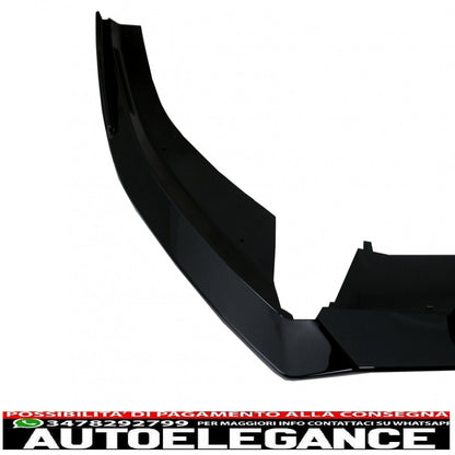 Front bumper additional spoiler suitable for audi a4 b9 8w (2016-2018) piano black RS4 design 