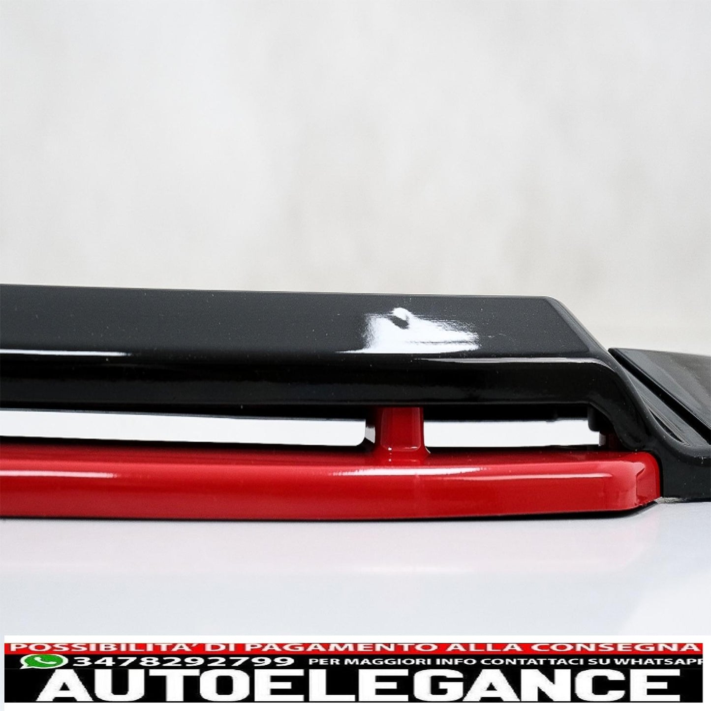 Spoiler di estensione del labbro del paraurti anteriore con griglia centrale senza badge e diffusore posteriore adatto per VW Golf 7.5 Facelift (2017-2020) Piano Black & Red