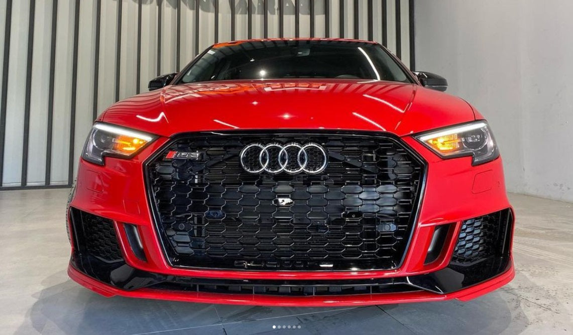 GRILLE SUITABLE FOR AUDI A3 8V 2017-2020 RS3 LOOK GLOSSY BLACK