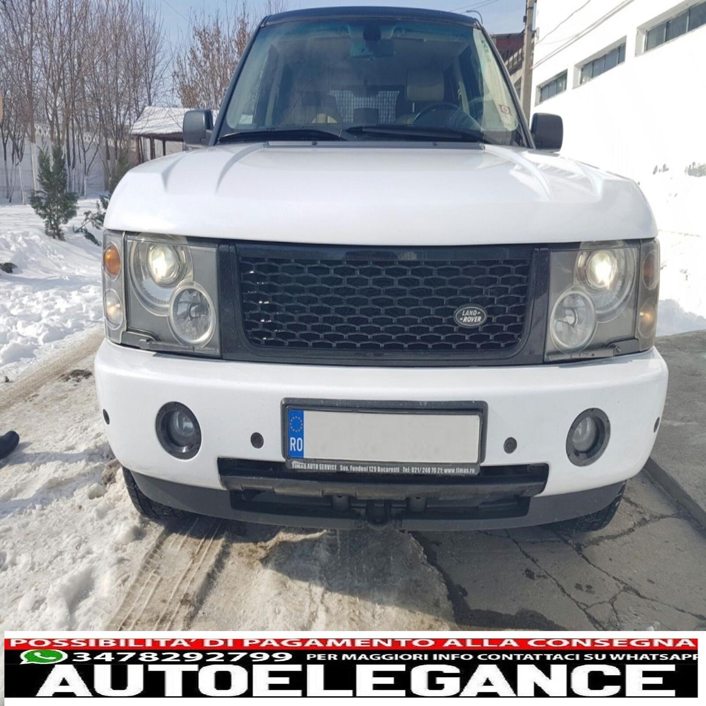 center grille suitable for land rover vogue iii l322 (2002-2005) all black autobiography supercharged edition