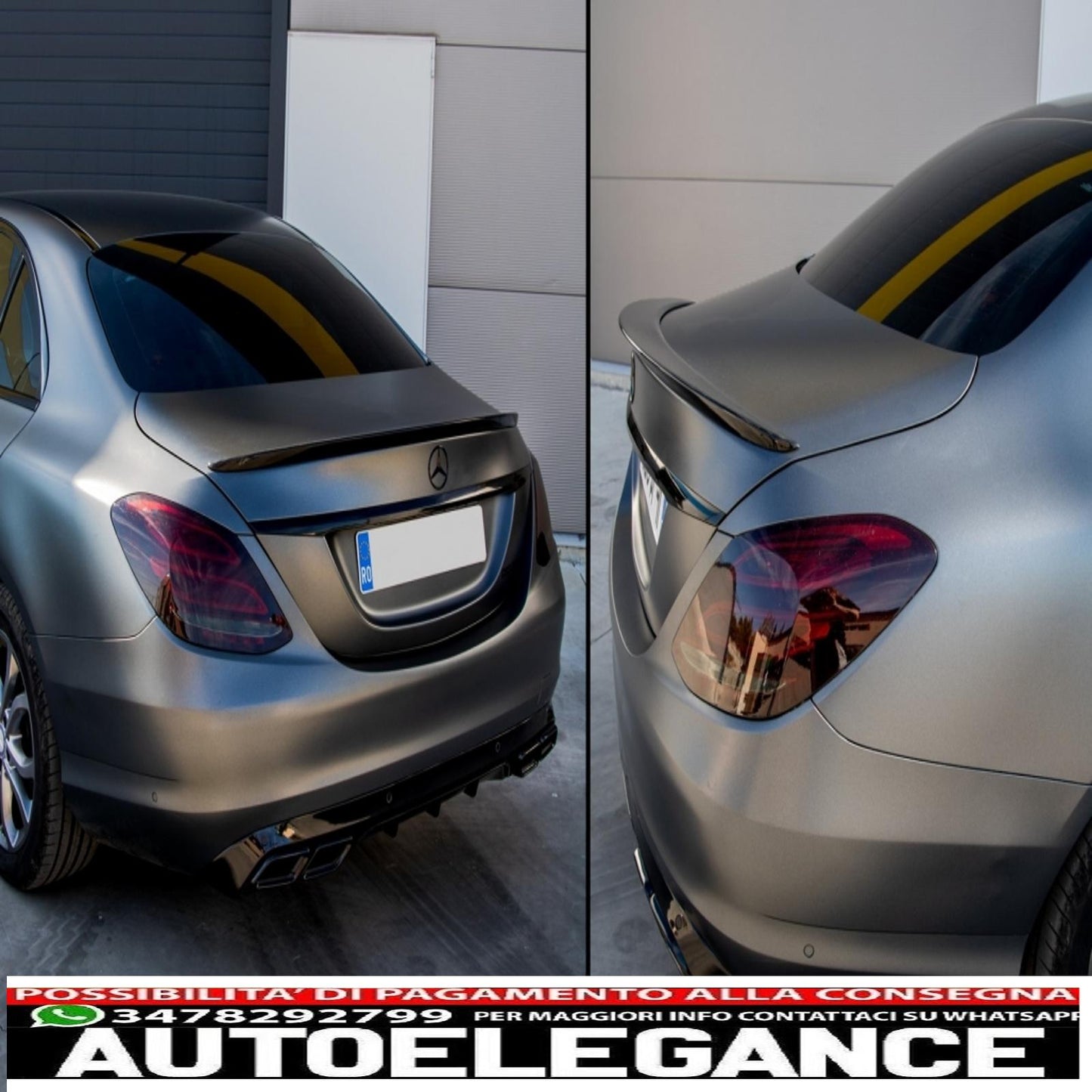 alettone spoiler per bagagliaio adatto per mercedes classe c w205 (2014-2020) AUTOELEGANCERICAMBI