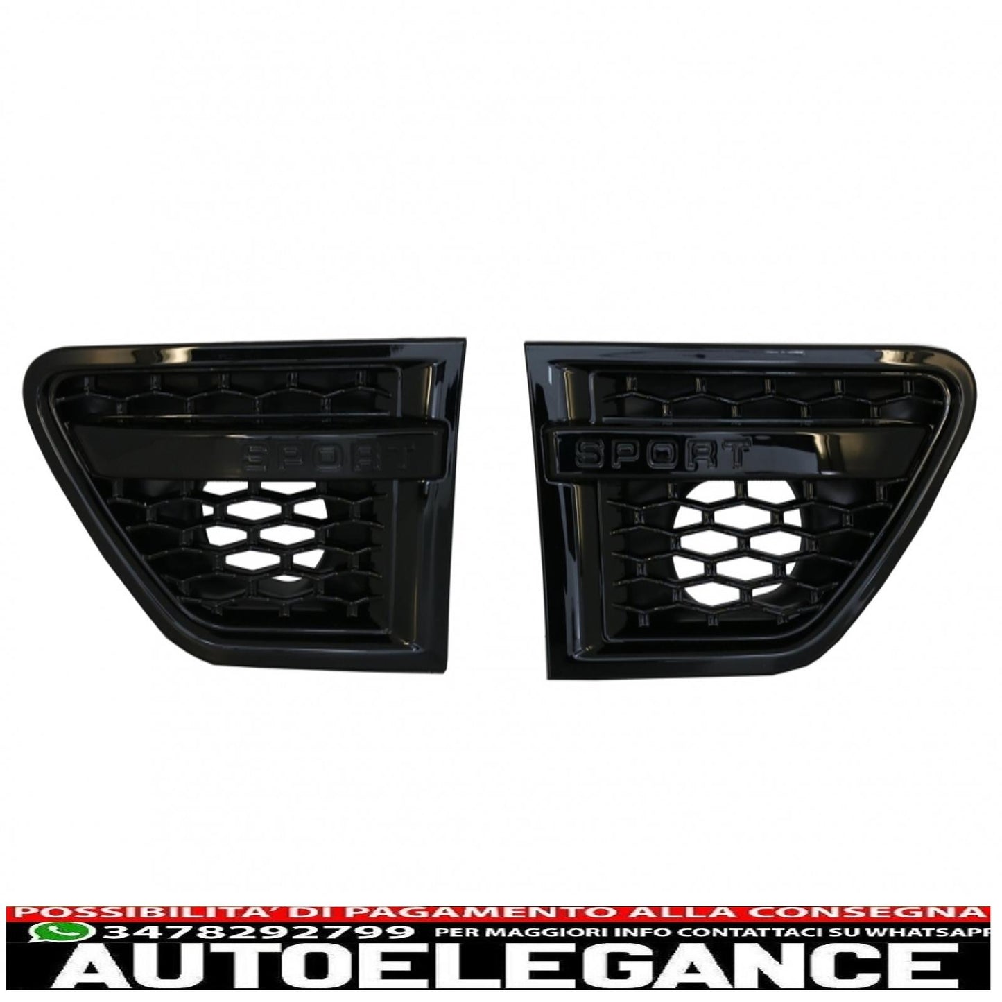 central grille and side air intakes group suitable for land rover sport l320 restyling (2009-2013) autobiography look all black edition