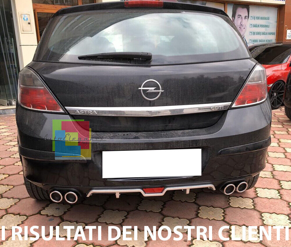 SOTTO PARAURTI POSTERIORE - OPEL ASTRA H DIFFUSORE QUATTRO TERMINALI ABS