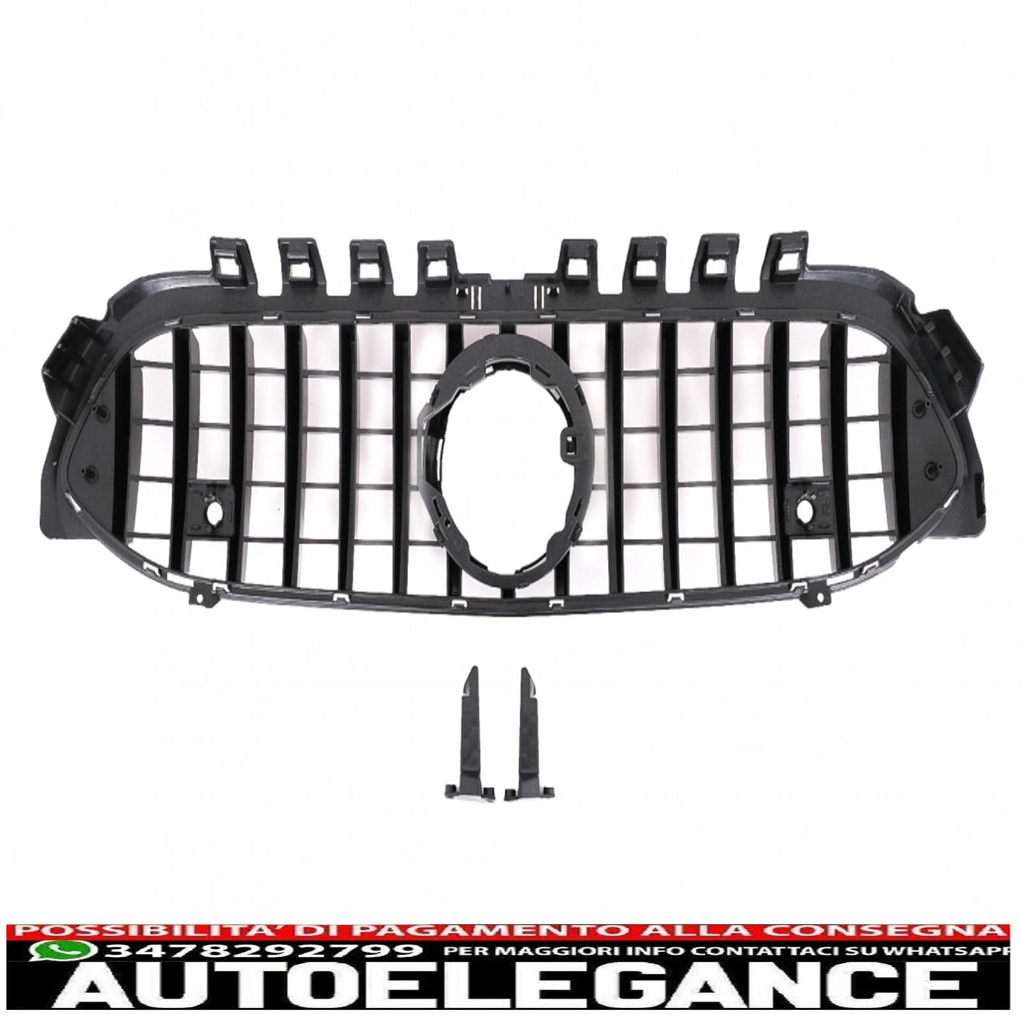 central grille suitable for mercedes a-class w177 hatchback v177 sedan (04.2018-up) gt-r design panamericana black