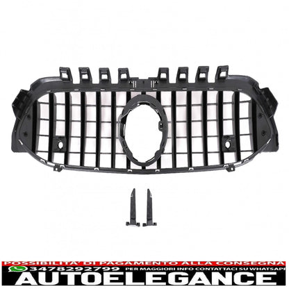 central grille suitable for mercedes a-class w177 hatchback v177 sedan (04.2018-up) gt-r design panamericana black