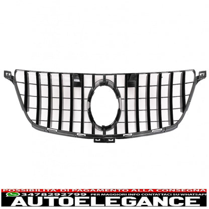 griglia anteriore adatta per mercedes classe ml w166 (2012-2014) gt-r design panamericana nera cromata