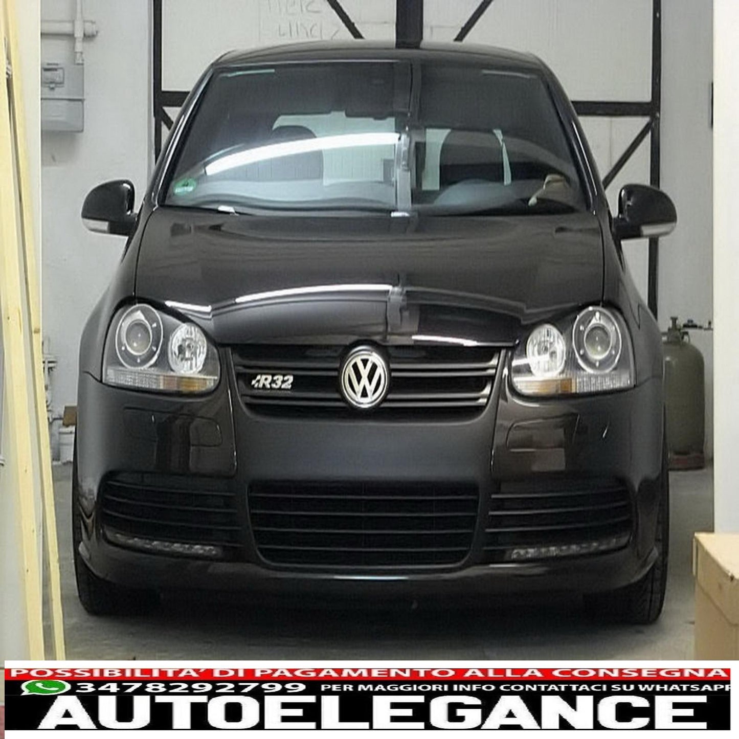 griglia anteriore adatta per vw golf 5 v (2003-2009) r32 design nera