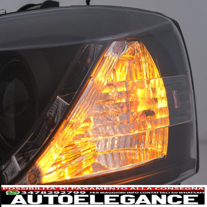 drl led headlights suitable for opel astra g (09.1997-02.2004) black 
