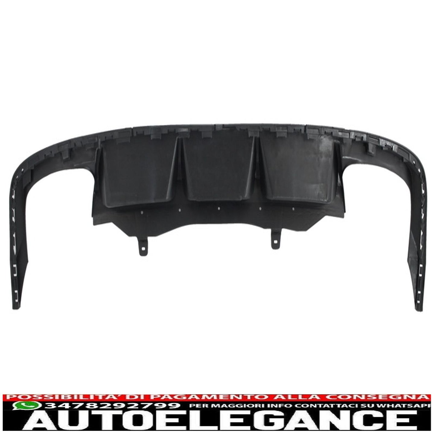 Rear bumper valance diffuser suitable for vw passat cc (2012-2017) r line design twin dual exhaust