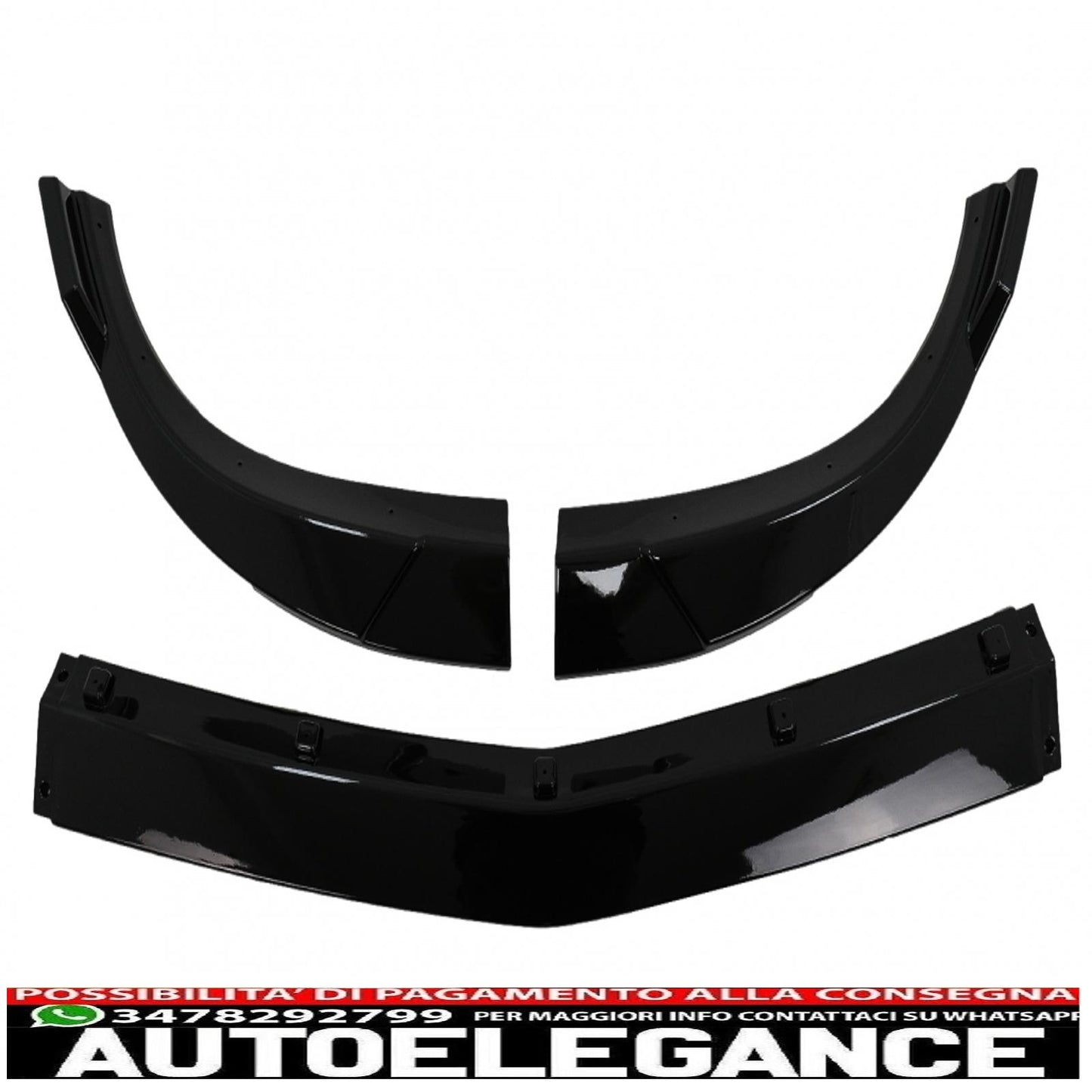 Front Bumper Spoiler Lip Extension Fit For Mercedes C Class W204 S204 C204 Sport Line (2011-2014) Piano Black
