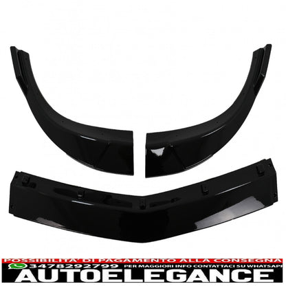 Front Bumper Spoiler Lip Extension Fit For Mercedes C Class W204 S204 C204 Sport Line (2011-2014) Piano Black