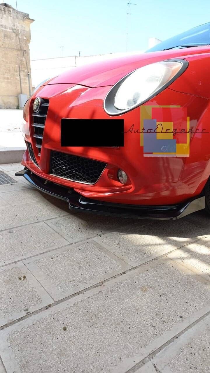 SPOILER BLADE UNDER FRONT BUMPER FOR ALFA ROMEO MITO ABS BLACK SPLITTER 