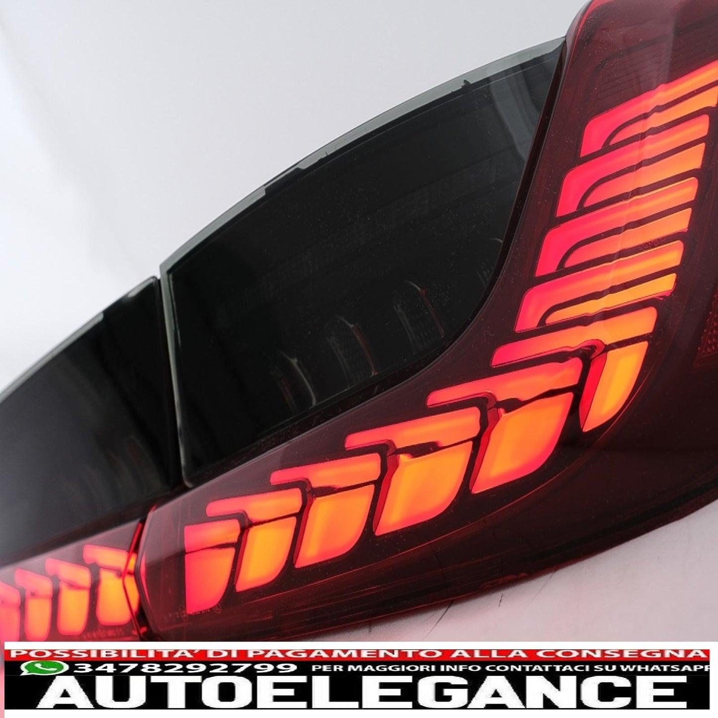 Full LED rear lights suitable for bmw 3 series g20 g28 m3 g80 sedan (2018-2022) smoke red with dynamic sequential turning light