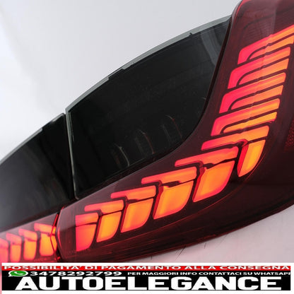 Full LED rear lights suitable for bmw 3 series g20 g28 m3 g80 sedan (2018-2022) smoke red with dynamic sequential turning light