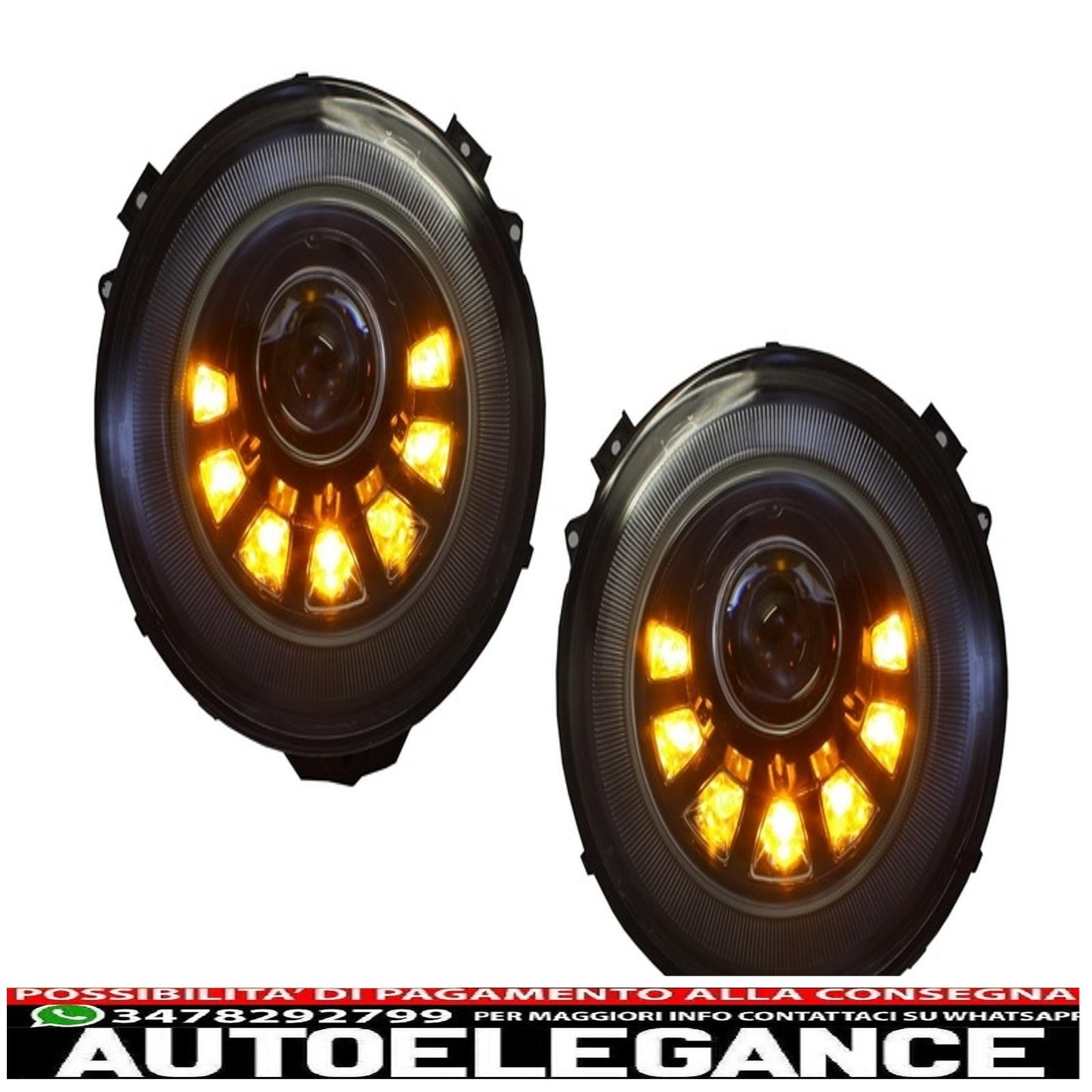 bi-xenon led headlights suitable for mercedes w463 g-class (2005-2017) m square look with dynamic and smooth cornering light 
