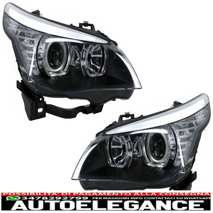 LED Dayline Angel Eyes Headlights for BMW 5er E60 E61 03-07 LCI Look Lamp 